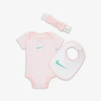 Nike Swoosh Gingham 3-Piece Box набор Baby 3-Piece Box набор Pink
