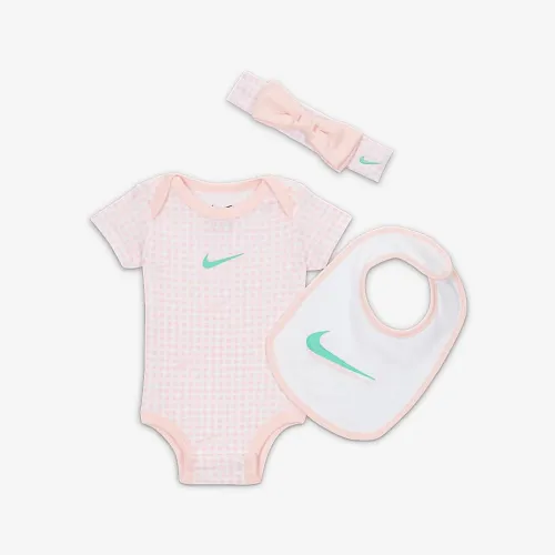 Nike Swoosh Gingham 3-Piece Box набор Baby 3-Piece Box набор Pink