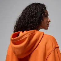 Nike Jordan Flight Fleece женская Cropped Satin-Lined Толстовка с капюшоном Orange