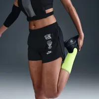 Nike Tempo женская Dri-FIT Mid-Rise Brief-Lined Running шорты цвет черный