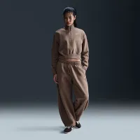Nike Sportswear Phoenix Fleece женская 1/2-Zip Cropped свитшот цвет коричневый