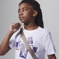 Nike Air Jordan Cutout Tee Big Kids T-Shirt White