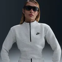 Nike Sportswear Tech Fleece женская Cropped 1/2-Zip Top цвет серый