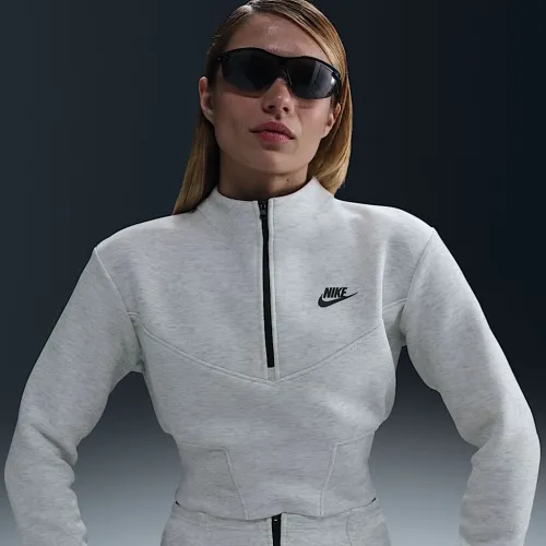 Nike Sportswear Tech Fleece женская Cropped 1/2-Zip Top цвет серый