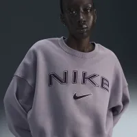 Nike Sportswear Phoenix Fleece жіноча Over-оверсайз Crew-Neck Logo світшот колір сірий