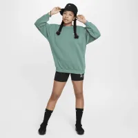 Nike Sportswear Club Fleece Big детские оверсайз свитшот цвет зеленый