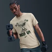 Nike мужские Dri-FIT тренировочные футболка цвет коричневый