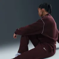 Nike Sportswear Phoenix Fleece жіноча Mid-Rise Open-Hem Pants колір червоний