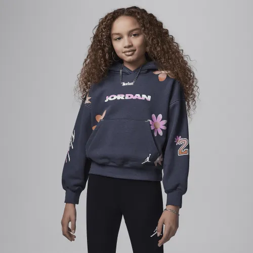 Nike Jordan Deloris Jordan Flowers Big детские Толстовка с капюшоном цвет серый