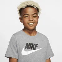 Nike Sportswear Big дитячі бавовняніфутболка колір сірий