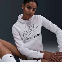 Nike женская Weightlifting Pullover Толстовка с капюшоном цвет белый