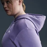Nike Sportswear Club Fleece женская Pullover Толстовка с капюшоном (большие размеры) цвет фиолетовый