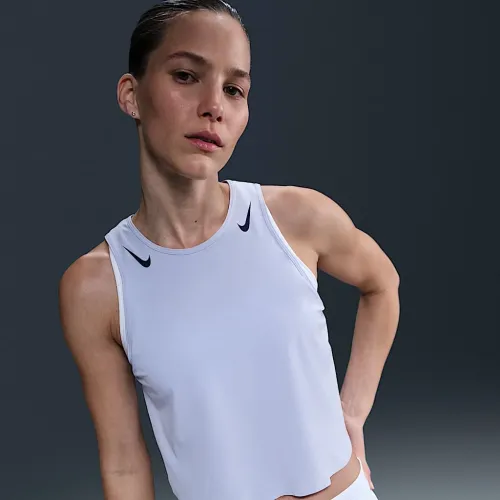 Nike AeroSwift женская Dri-FIT ADV Cropped Running Tank Top цвет серый