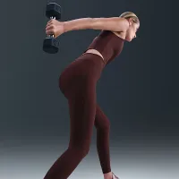 Nike One женская С высокой Талией 7/8 лосины с карманамицвет красный
