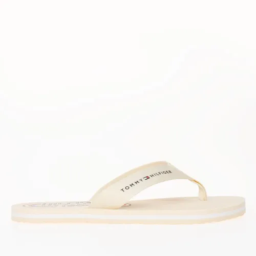 Japonki Tommy Hilfiger Global Stripes Flat Beach Sandal FW0FW07856-AEF - Бежевый