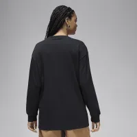 Nike Jordan Flight жіноча оверсайз Long-Sleeve футболка колір чорний