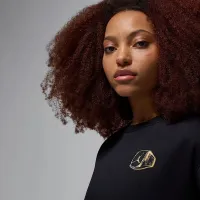 Nike Jordan Brooklyn Fleece жіноча Crew-Neck світшот колір чорний