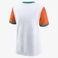 Miami Dolphins Rewind жіноча Nike NFL Ringer футболка колір білий
