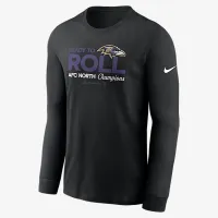 Baltimore Ravens 2024 AFCNorth Champions Trophy Collection мужские Nike NFL Long-Sleeve футболка цвет черный