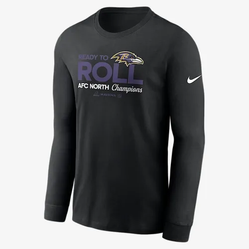 Baltimore Ravens 2024 AFCNorth Champions Trophy Collection чоловічі Nike NFL Long-Sleeve футболка колір чорний