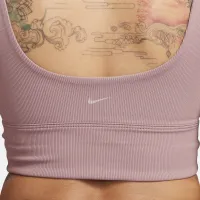 Nike Zenvy Rib женская Light-Support Non-Padded Longline Sports Bra цвет фиолетовый