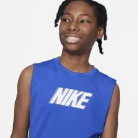 Nike Dri-FIT Multi+ Big детские (для мальчиков) Sleeveless тренировочные Top синий