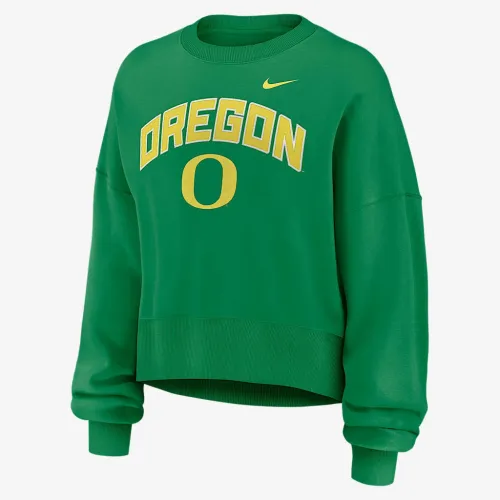 Oregon Phoenix Arch жіноча Nike College Pullover Crew колір зелений