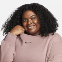 Nike Sportswear Phoenix Fleece жіноча оверсайз Crew-Neck світшот (великі розміри) колір фіолетовий