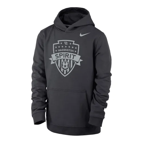 Washington Spirit Club Fleece Big дитячі (для хлопчиків) Nike Soccer Толстовка з капюшоном колір сірий