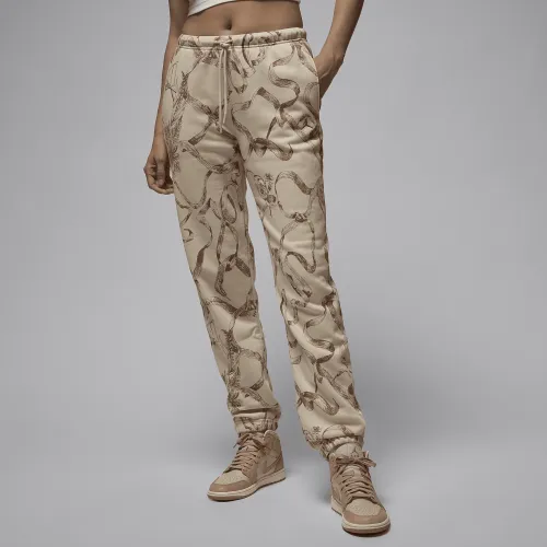 Nike Jordan Brooklyn Fleece женская Printed Pants цвет коричневый