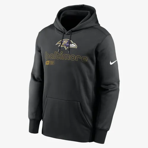 Baltimore Ravens Men’s Nike Therma NFL Pullover Толстовка з капюшоном колір чорний