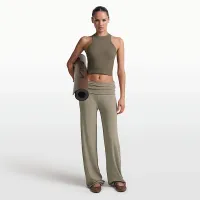 NikeSKIMS Ribbed Seamless жіноча Racerneck Tank Top колір коричневий