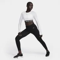 Nike Pro жіноча Dri-FIT Cropped Long-Sleeve Top колір білий