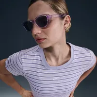 Nike Sportswear Chill Knit жіноча Slim Striped футболка колір фіолетовий