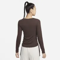 Nike Sportswear Essential женская Ribbed Long-Sleeve Mod Crop Top цвет коричневый