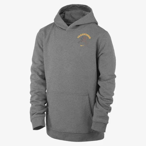 Nike Club Fleece Big детские Running Pullover Толстовка с капюшоном цвет серый