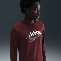 Nike мужские Dri-FIT Long-Sleeve Top цвет красный