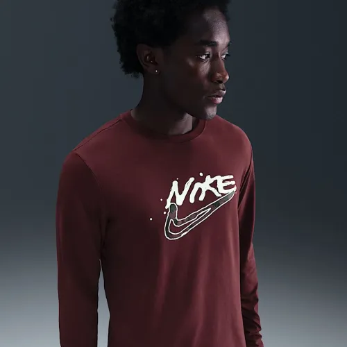 Nike мужские Dri-FIT Long-Sleeve Top цвет красный