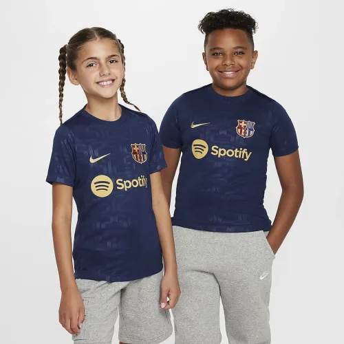 FC Barcelona Academy Pro Home Big детские Nike Dri-FIT Soccer Pre-Match Short-Sleeve Top синий