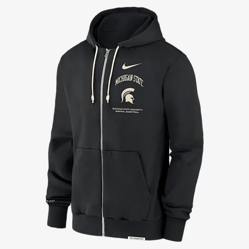 Michigan State Spartans On-Court баскетбольні Men’s Nike Dri-FIT College Full-Zip Толстовка з капюшоном колір чорний