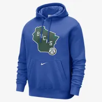 Milwaukee Bucks Club City Edition мужские Nike NBA Fleece Pullover Толстовка с капюшоном синий