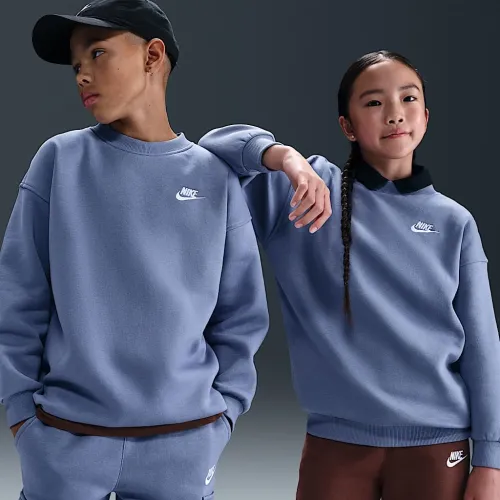 Nike Sportswear Club Fleece Big детские оверсайз свитшот синий