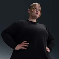 Nike One Relaxed женская Dri-FIT Long-Sleeve Top (большие размеры) цвет черный