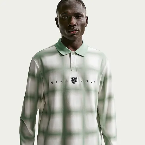 Nike Fairway Fresh мужские Dri-FIT Long-Sleeve Loose-Fit для гольфа Polo цвет зеленый