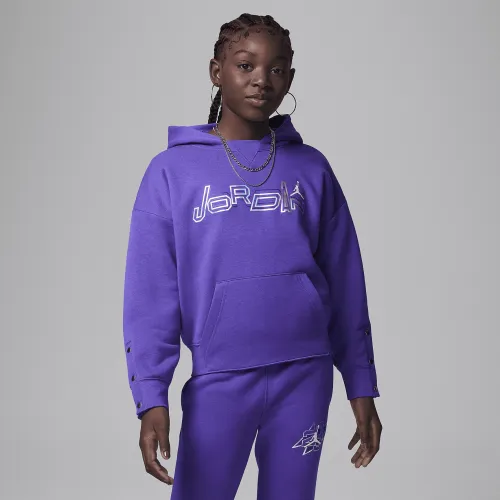 Nike Jordan Take Flight Snap Cuff Pullover Big Kids Толстовка с капюшоном цвет фиолетовый