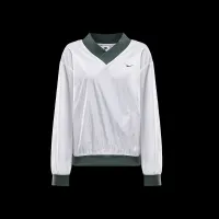 Nike Sportswear Essential женская Loose UV Woven Long-Sleeve V-Neck Top цвет белый