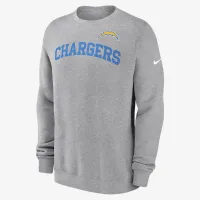 Los Angeles Chargers Club чоловічі Nike NFL Pullover Crew колір сірий
