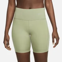 Nike женская Tight Mid-Rise Ribbed-Panel Running шорты с карманамицвет зеленый