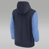 North Carolina Tar Heels Sideline Pre-Game Player мужские Nike College 1/2-Zip Hooded Куртка синий