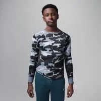 Nike Jordan Brooklyn Essentials Big дитячі Camo Long Sleeve Top колір сірий